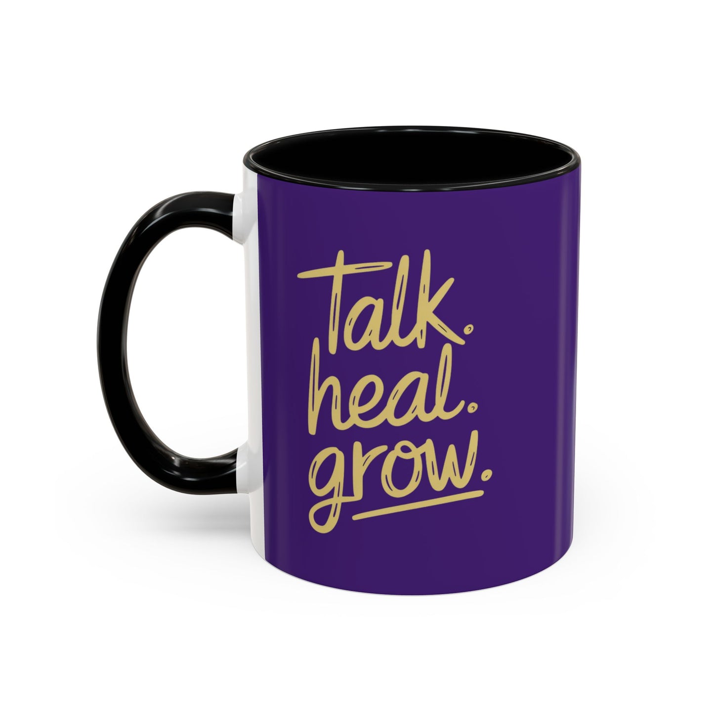 Talk, Heal, Grow Hero Menswear Accent Coffee Mug