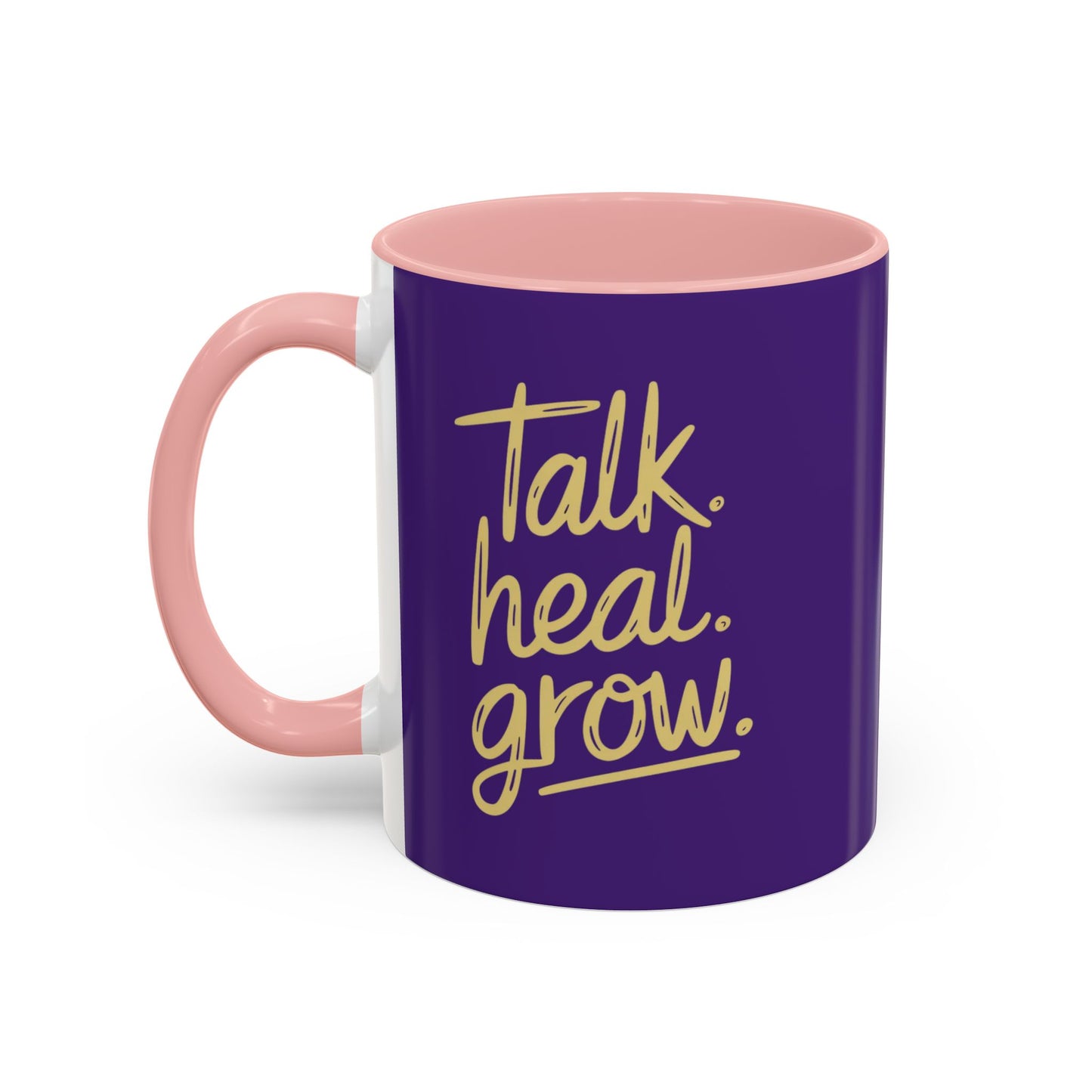 Talk, Heal, Grow Hero Menswear Accent Coffee Mug