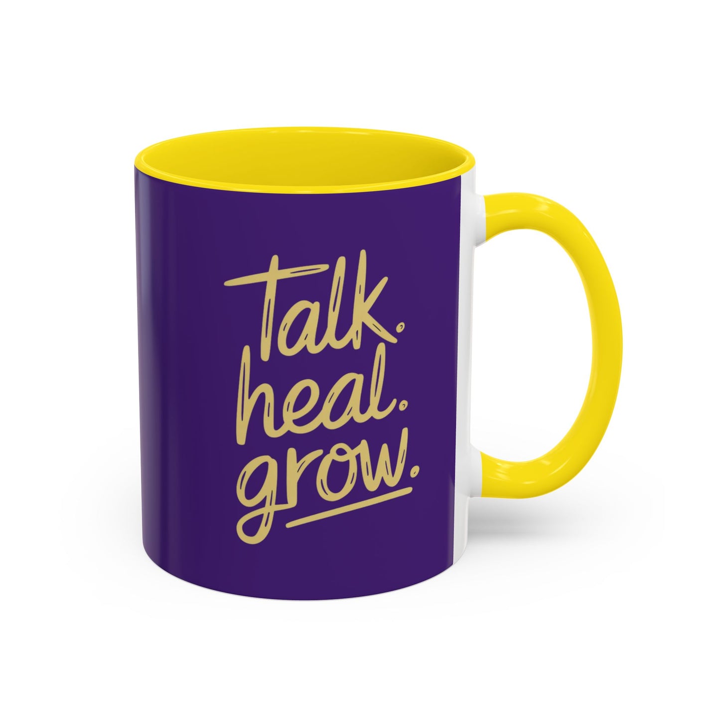 Talk, Heal, Grow Hero Menswear Accent Coffee Mug