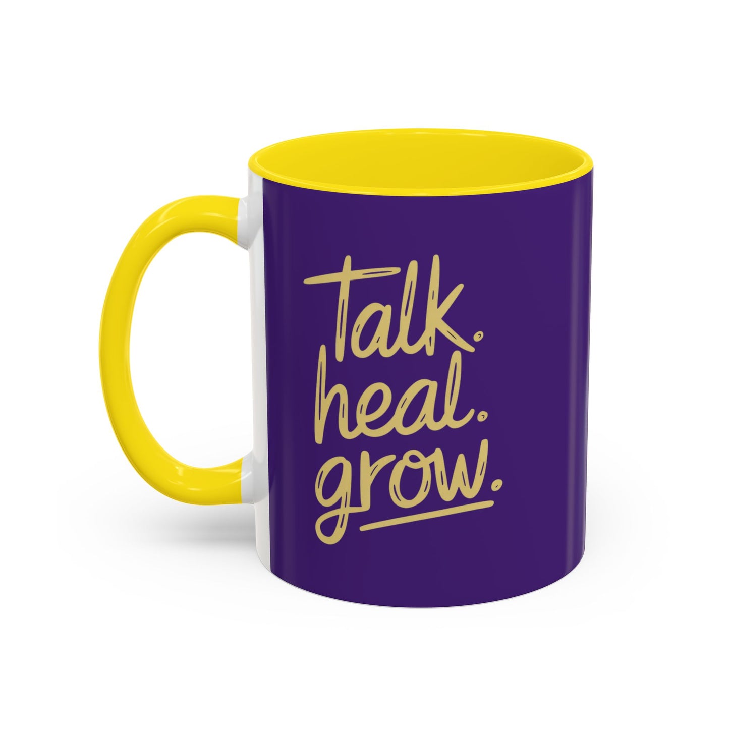 Talk, Heal, Grow Hero Menswear Accent Coffee Mug