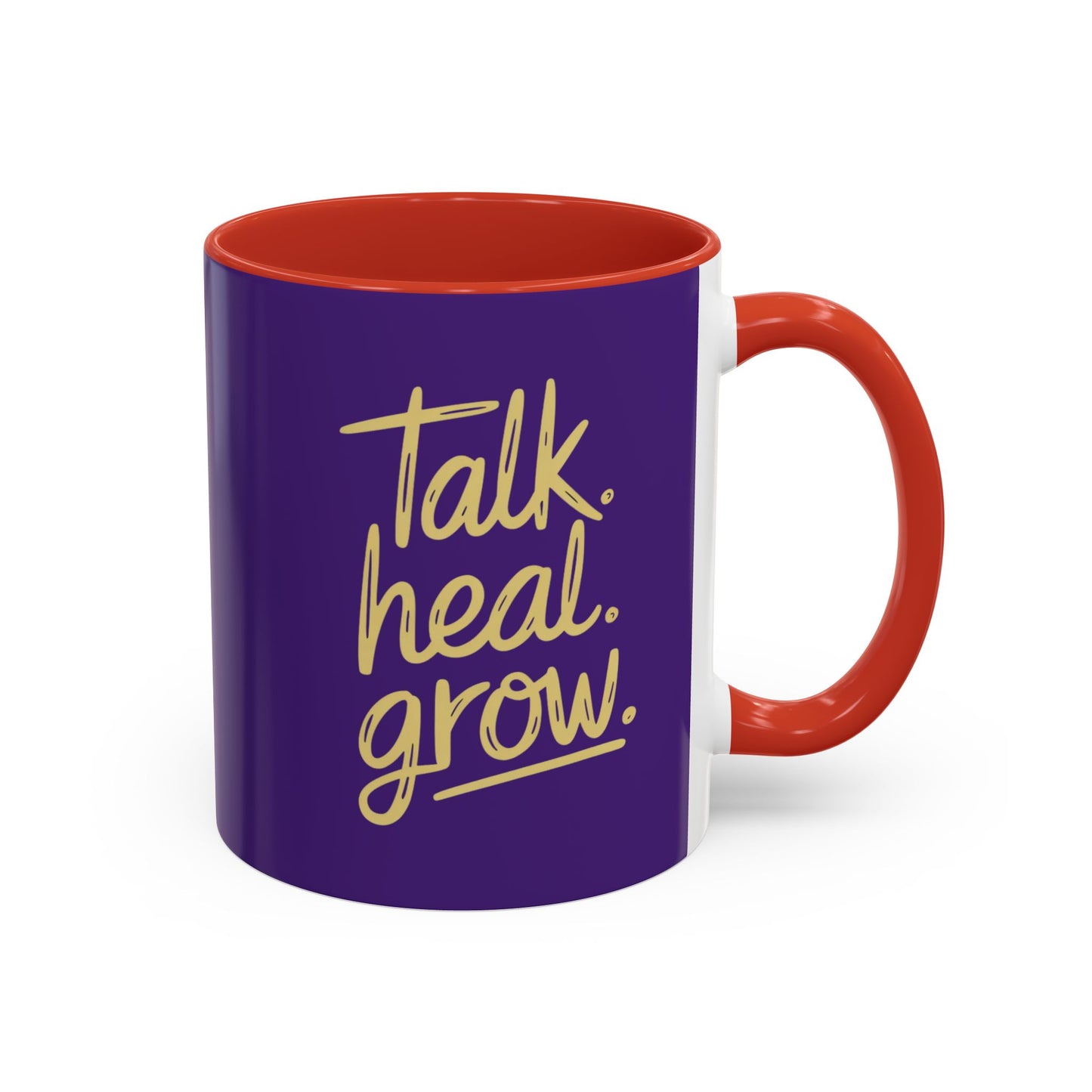 Talk, Heal, Grow Hero Menswear Accent Coffee Mug