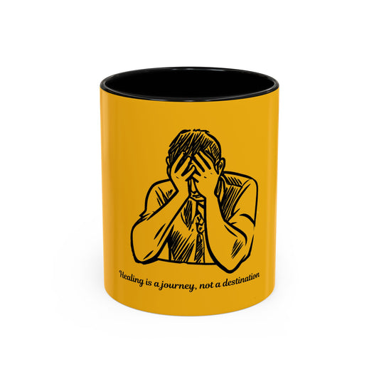 Healing is a journey, not a destination - Hero Menswear Accent Coffee Mug