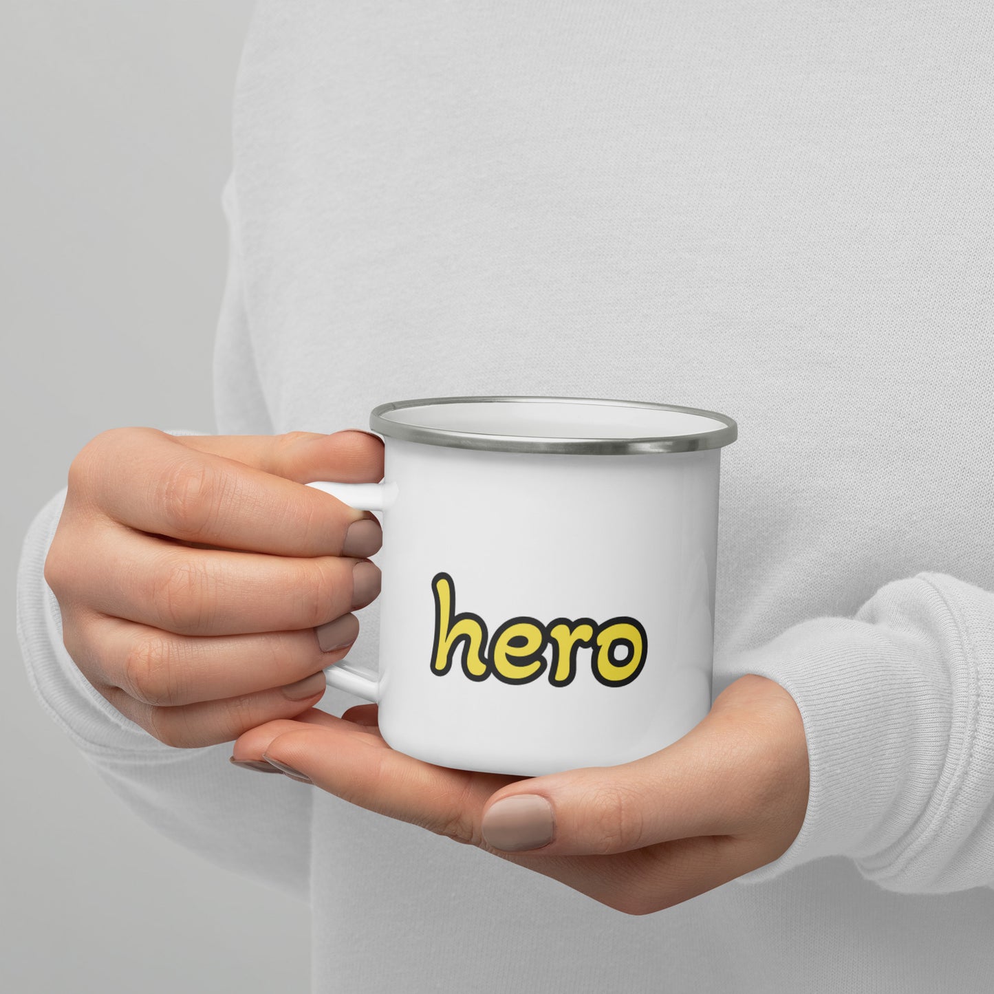 Hero Menswear "hero" Slogan Enamel Mug