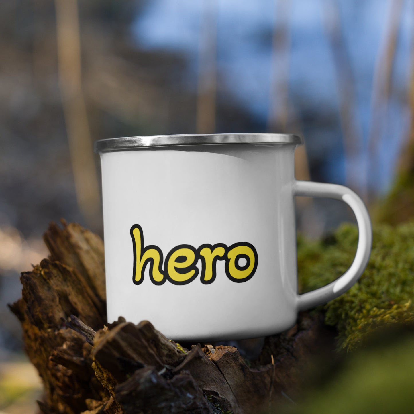 Hero Menswear "hero" Slogan Enamel Mug