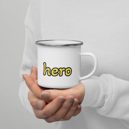 Hero Menswear "hero" Slogan Enamel Mug