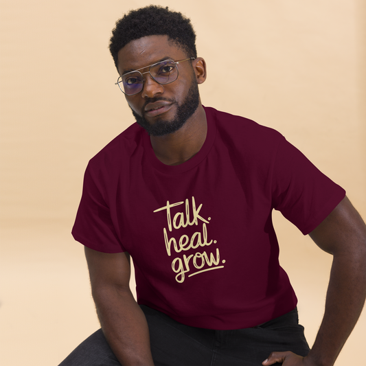 Hero Menswear "Talk, Heal, Grow" Cotton T-Shirt